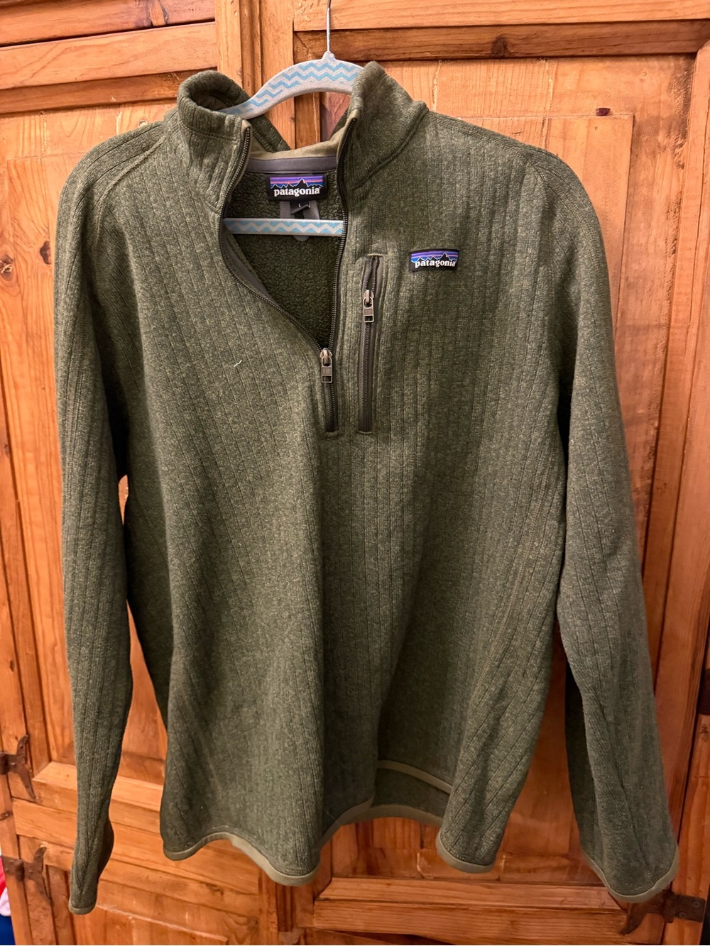 Patagonia Olive Green Quarter-Zip Fleece Pullover